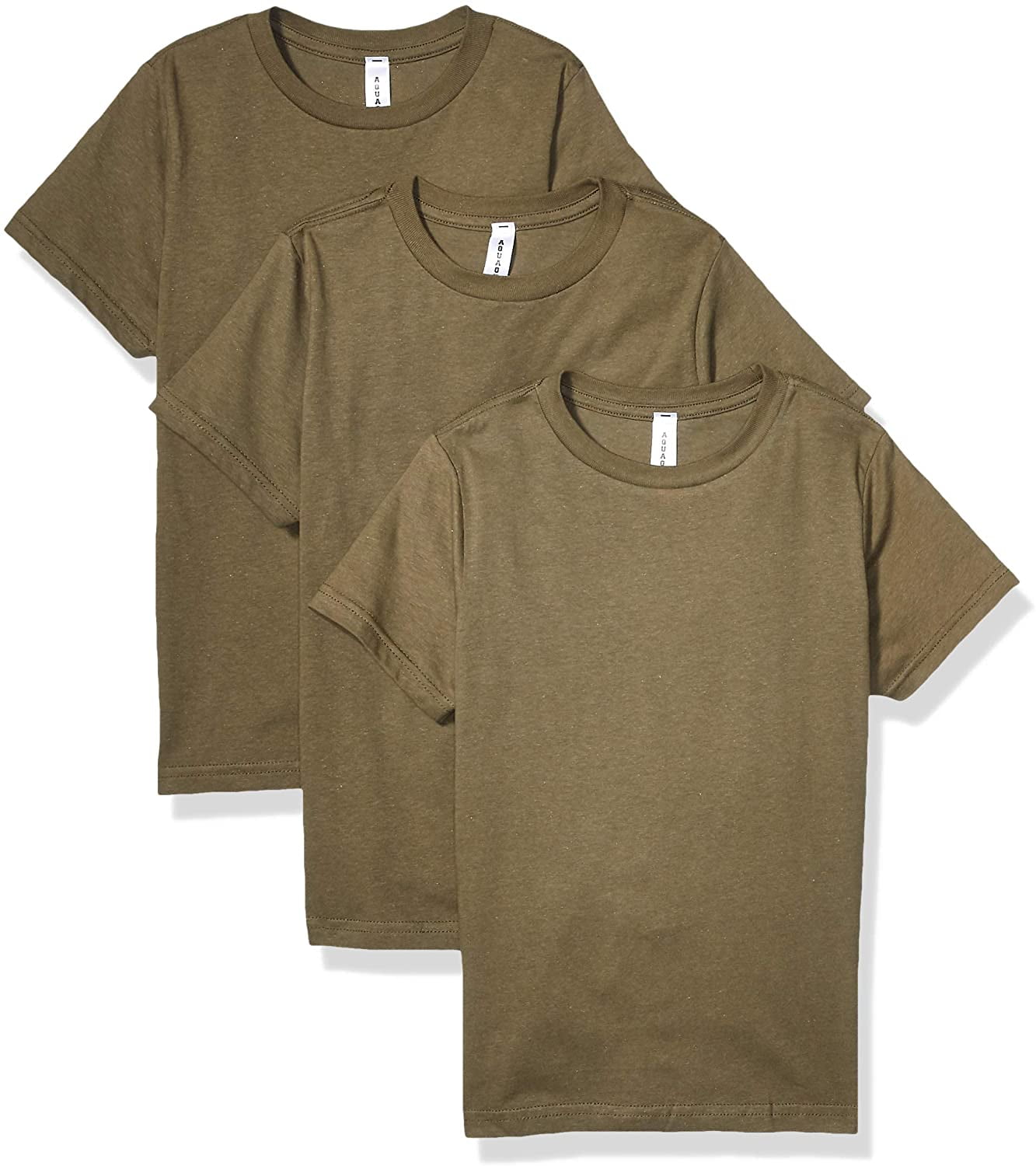 Aquaguard 100% Cotton Boys t-Shirts Crew Neck Short Sleeve Kids Toddler Tee - XS - Military Green