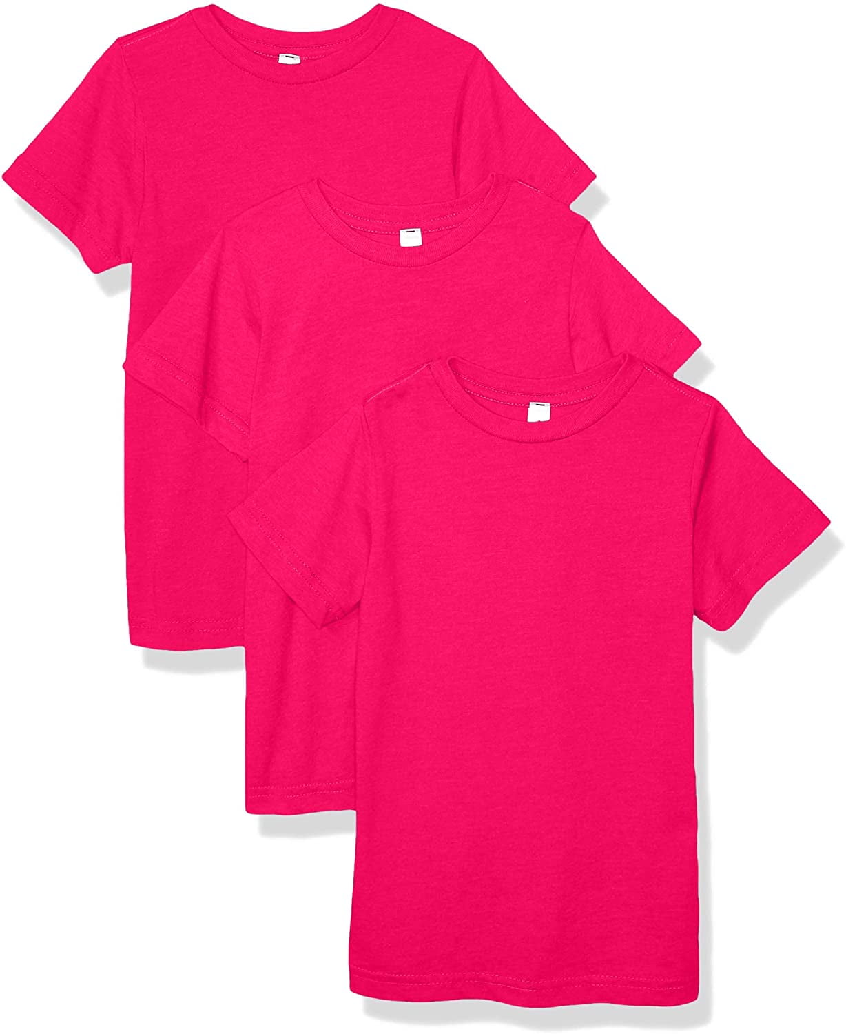 Aquaguard 100% Cotton Boys t-Shirts Crew Neck Short Sleeve Kids Toddler Tee - XS - Vintage Hot Pink