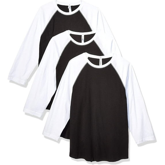 Aquaguard 100% Cotton Men's Vintage Baseball T-Shirt crew neck tee (3 Pack) - 2XL- VN Heather/ VN ROYAL