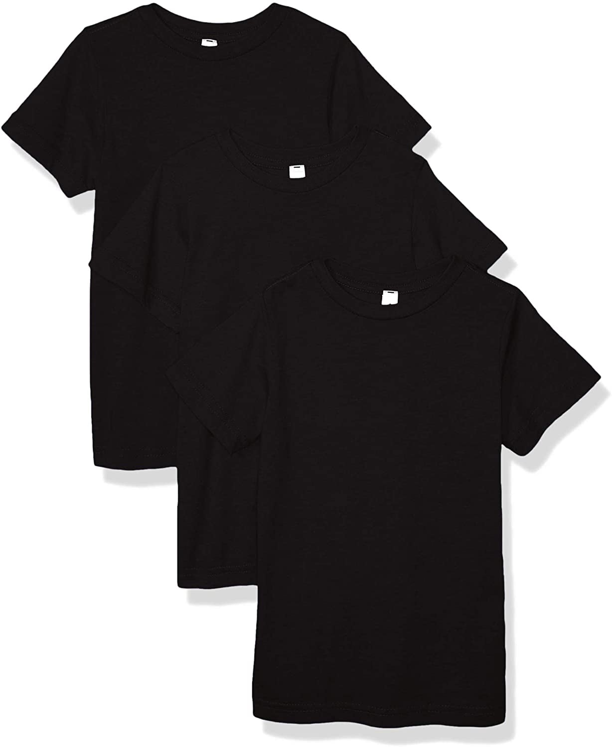 Aquaguard Boys 3-Pack T-Shirt Crew Neck Short Sleeve 100% Cotton Tee, Size: 4-14 - Large - Black