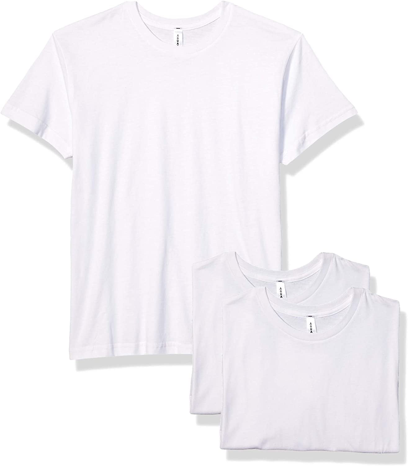 Aquaguard Boys 3-Pack T-Shirt Crew Neck Short Sleeve 100% Cotton Tee, Size: 4-14 - Large - Blend White