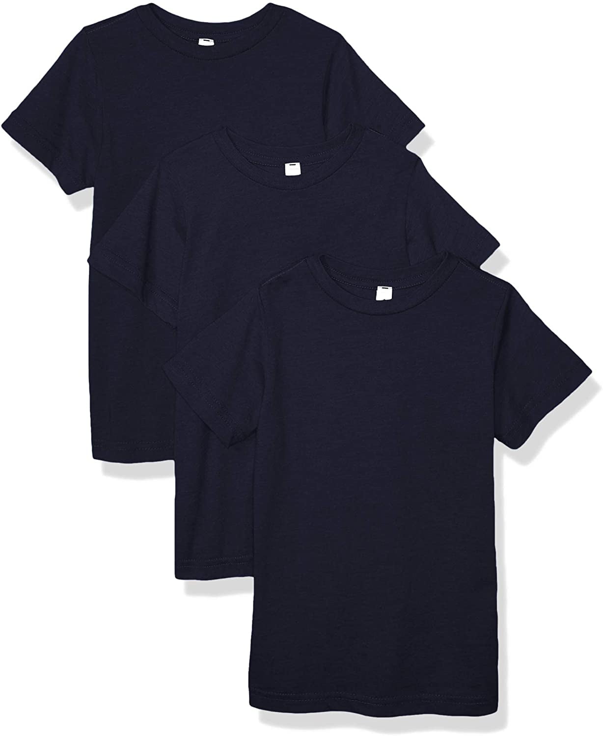 Aquaguard Boys 3-Pack T-Shirt Crew Neck Short Sleeve 100% Cotton Tee, Size: 4-14 - Large - Navy