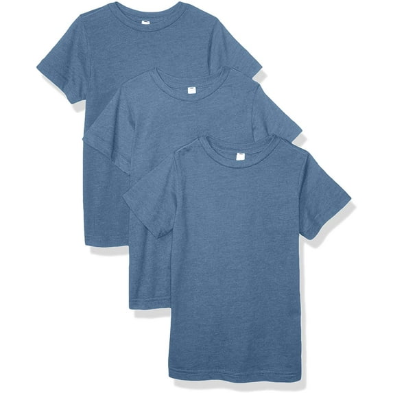 Aquaguard Boys 3-Pack T-Shirt Crew Neck Short Sleeve 100% Cotton Tee, Size: 4-14 - Large - Vintage Indigo