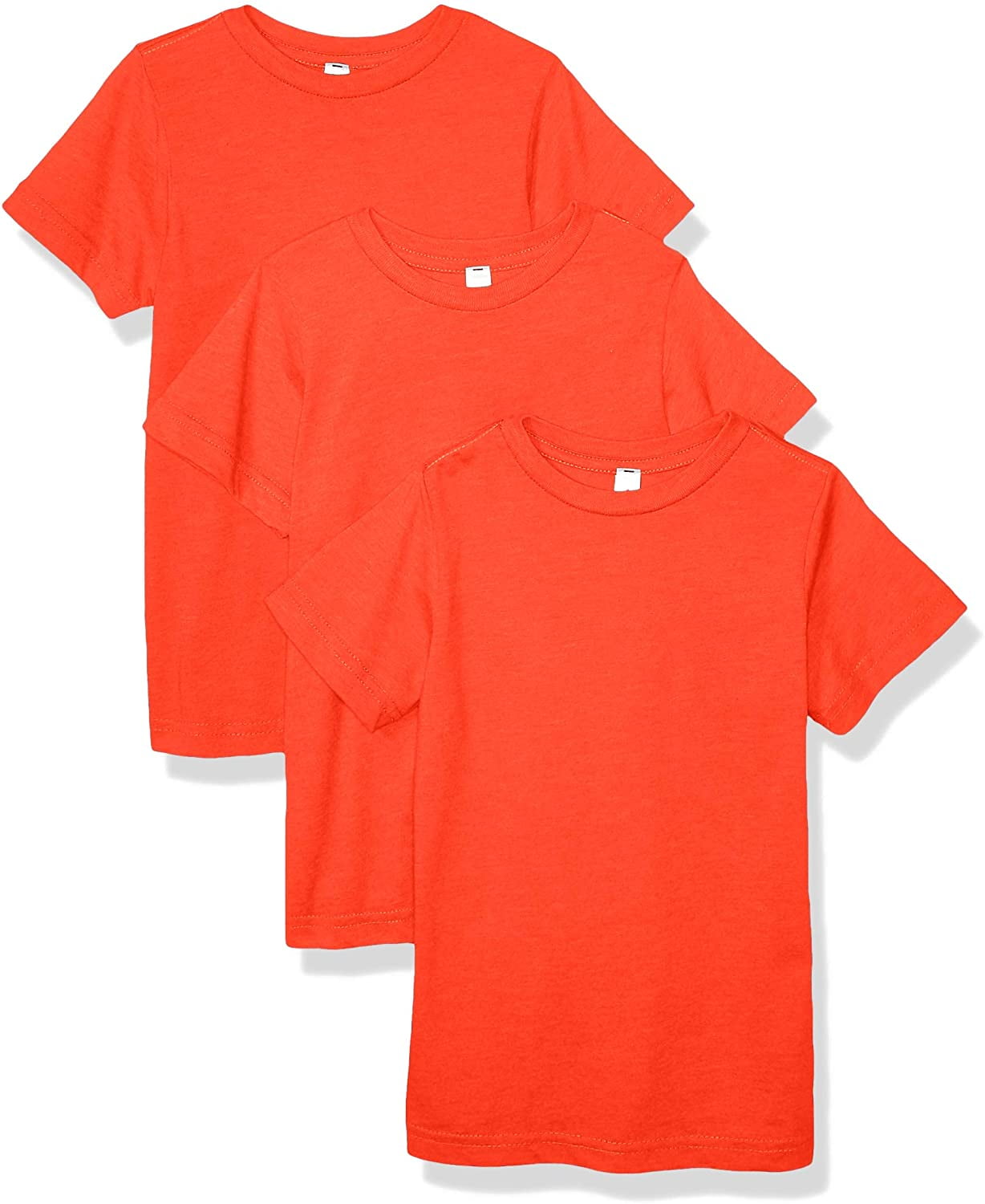 Aquaguard Boys 3-Pack T-Shirt Crew Neck Short Sleeve 100% Cotton Tee, Size: 4-14 - Large - Vintage Orange