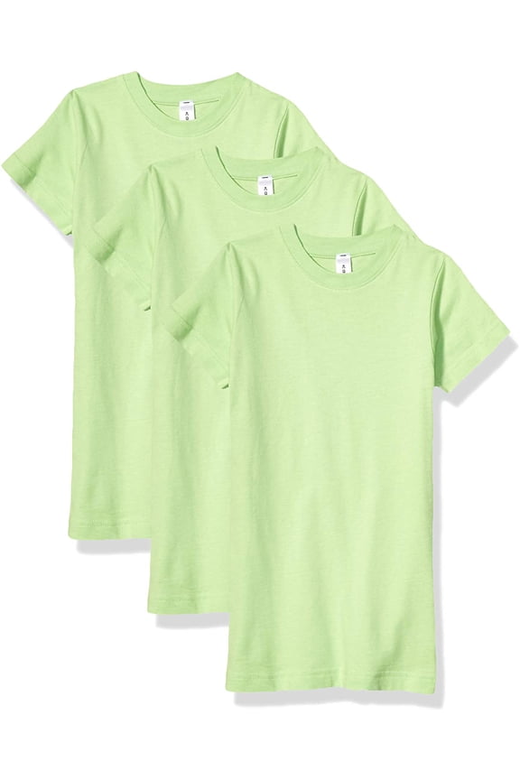 Boys 3-Pack T-Shirt Crew Neck Short Sleeve 100% Cotton Tee, Size: 4-14 - Medium - Apple