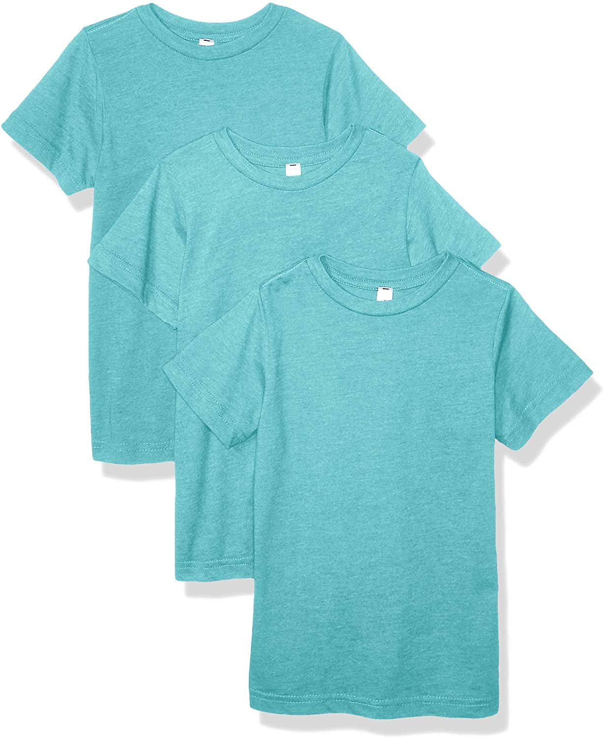 Aquaguard Boys 3-Pack T-Shirt Crew Neck Short Sleeve 100% Cotton Tee, Size: 4-14 - Medium - Caribbean