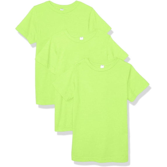 Aquaguard Boys 3-Pack T-Shirt Crew Neck Short Sleeve 100% Cotton Tee, Size: 4-14 - Medium - Key Lime