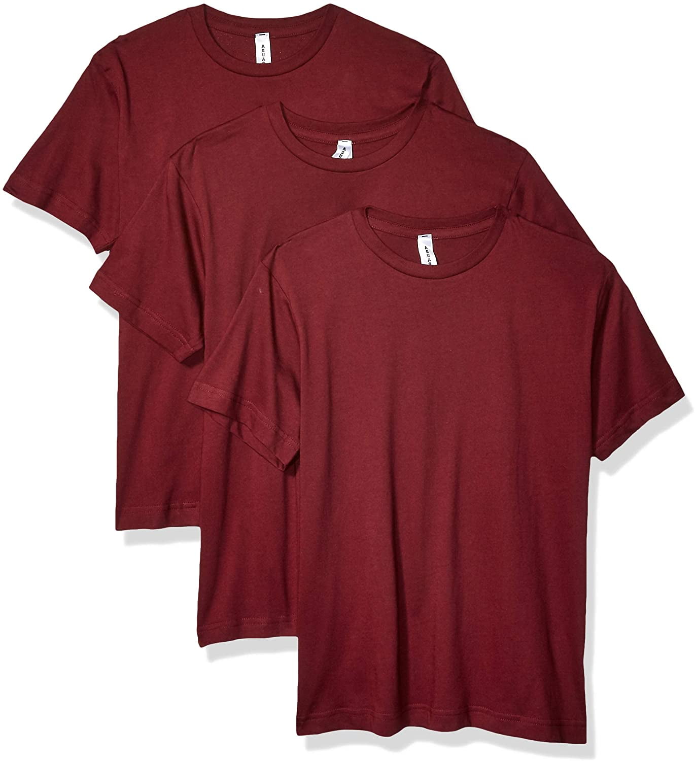Aquaguard Boys 3-Pack T-Shirt Crew Neck Short Sleeve 100% Cotton Tee, Size: 4-14 - Medium - Maroon