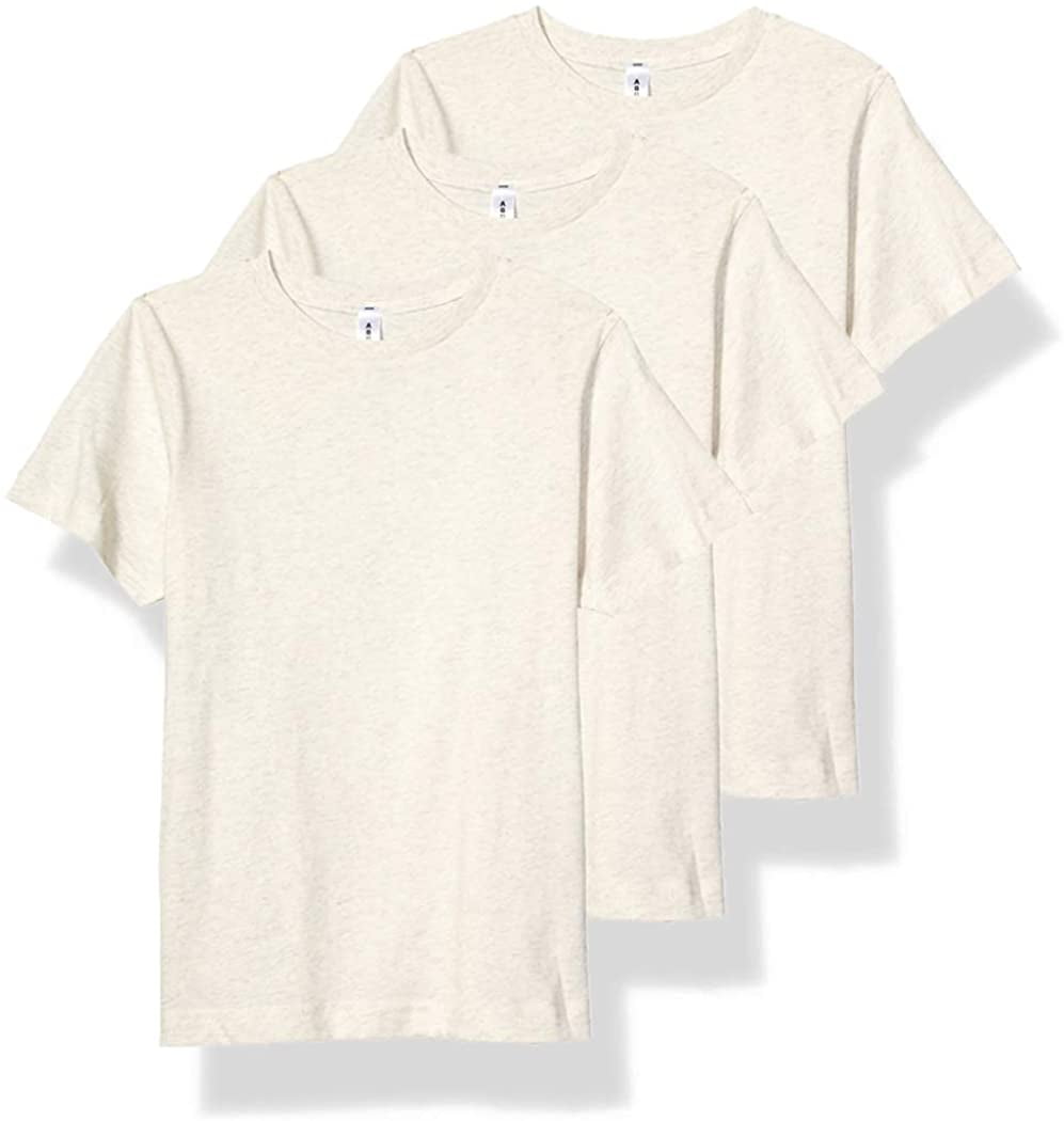 Aquaguard Boys 3-Pack T-Shirt Crew Neck Short Sleeve 100% Cotton Tee, Size: 4-14 - Medium - Natural Heather