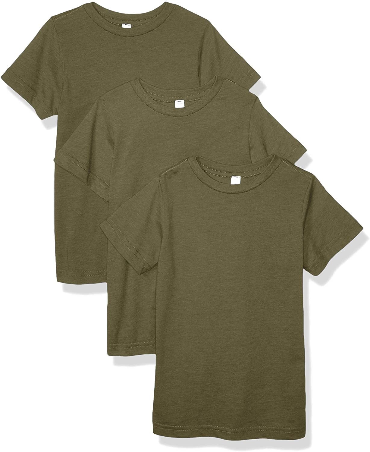 Aquaguard Boys 3-Pack T-Shirt Crew Neck Short Sleeve 100% Cotton Tee, Size: 4-14 - Medium - Venture Military Green