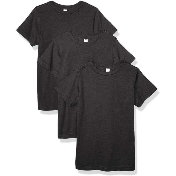 Aquaguard Boys 3-Pack T-Shirt Crew Neck Short Sleeve 100% Cotton Tee, Size: 4-14 - Medium - Vintage Smoke