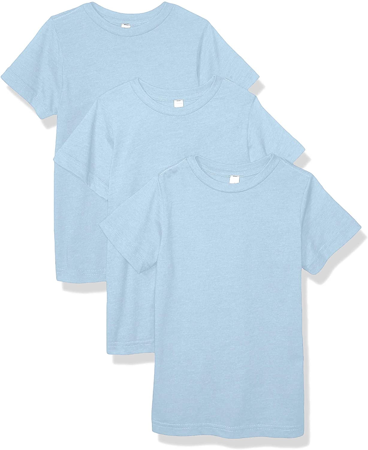 Aquaguard Boys 3-Pack T-Shirt Crew Neck Short Sleeve 100% Cotton Tee, Size: 4-14 - Small - Light Blue