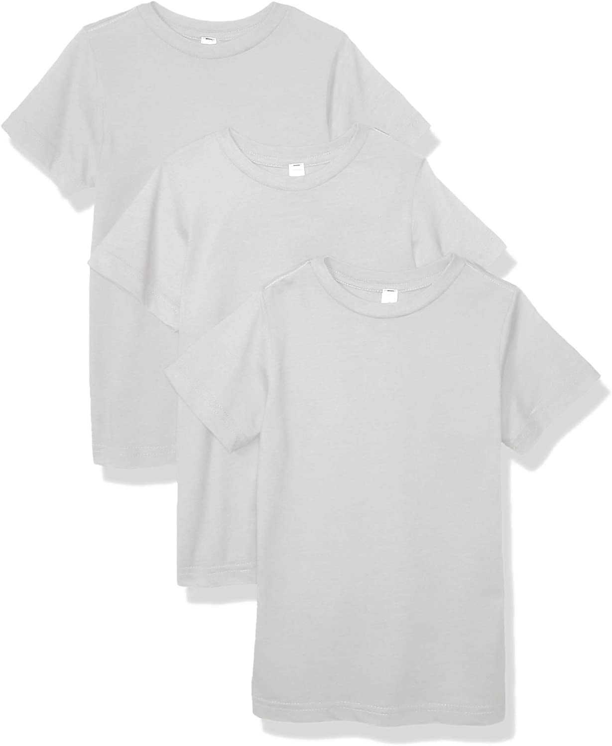 Aquaguard Boys 3-Pack T-Shirt Crew Neck Short Sleeve 100% Cotton Tee, Size: 4-14 - Small - Silver