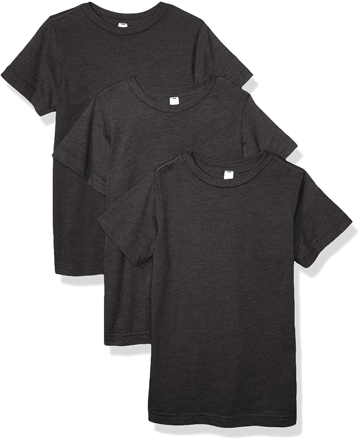 Aquaguard Boys 3-Pack T-Shirt Crew Neck Short Sleeve 100% Cotton Tee, Size: 4-14 - Small - Vintage Smoke
