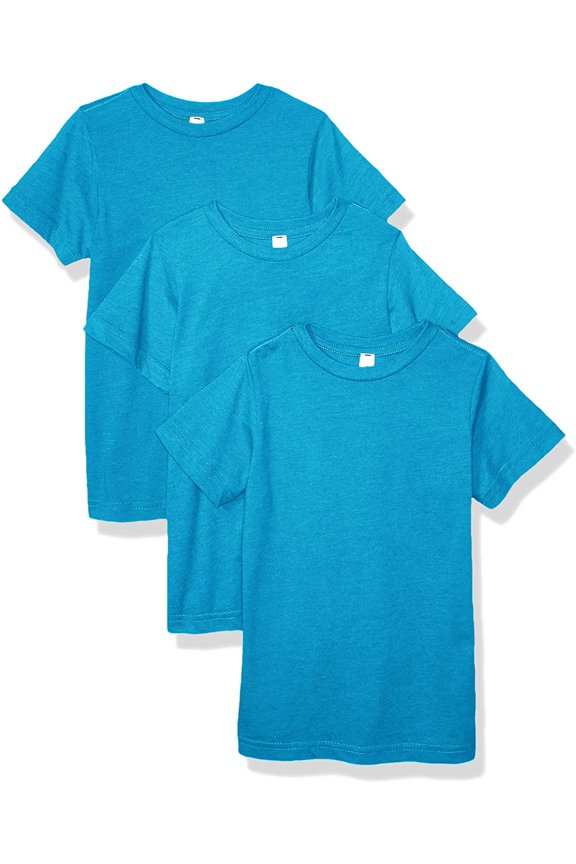 Boys 3-Pack T-Shirt Crew Neck Short Sleeve 100% Cotton Tee, Size: 4-14 - XL - Cobalt
