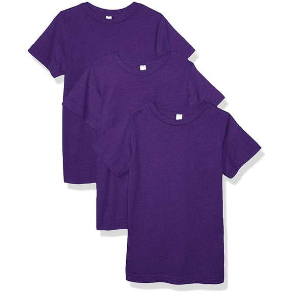 Aquaguard Boys 3-Pack T-Shirt Crew Neck Short Sleeve 100% Cotton Tee, Size: 4-14 - XL - Purple