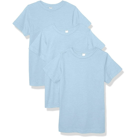 Aquaguard Boys 3-Pack T-Shirt Crew Neck Short Sleeve 100% Cotton Tee, Size: 4-14 - XS - Light Blue