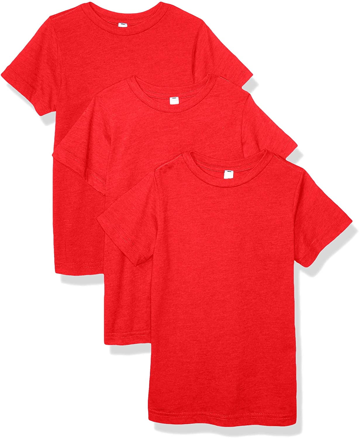 Aquaguard Boys 3-Pack T-Shirt Crew Neck Short Sleeve 100% Cotton Tee, Size: 4-14 - XS - Red