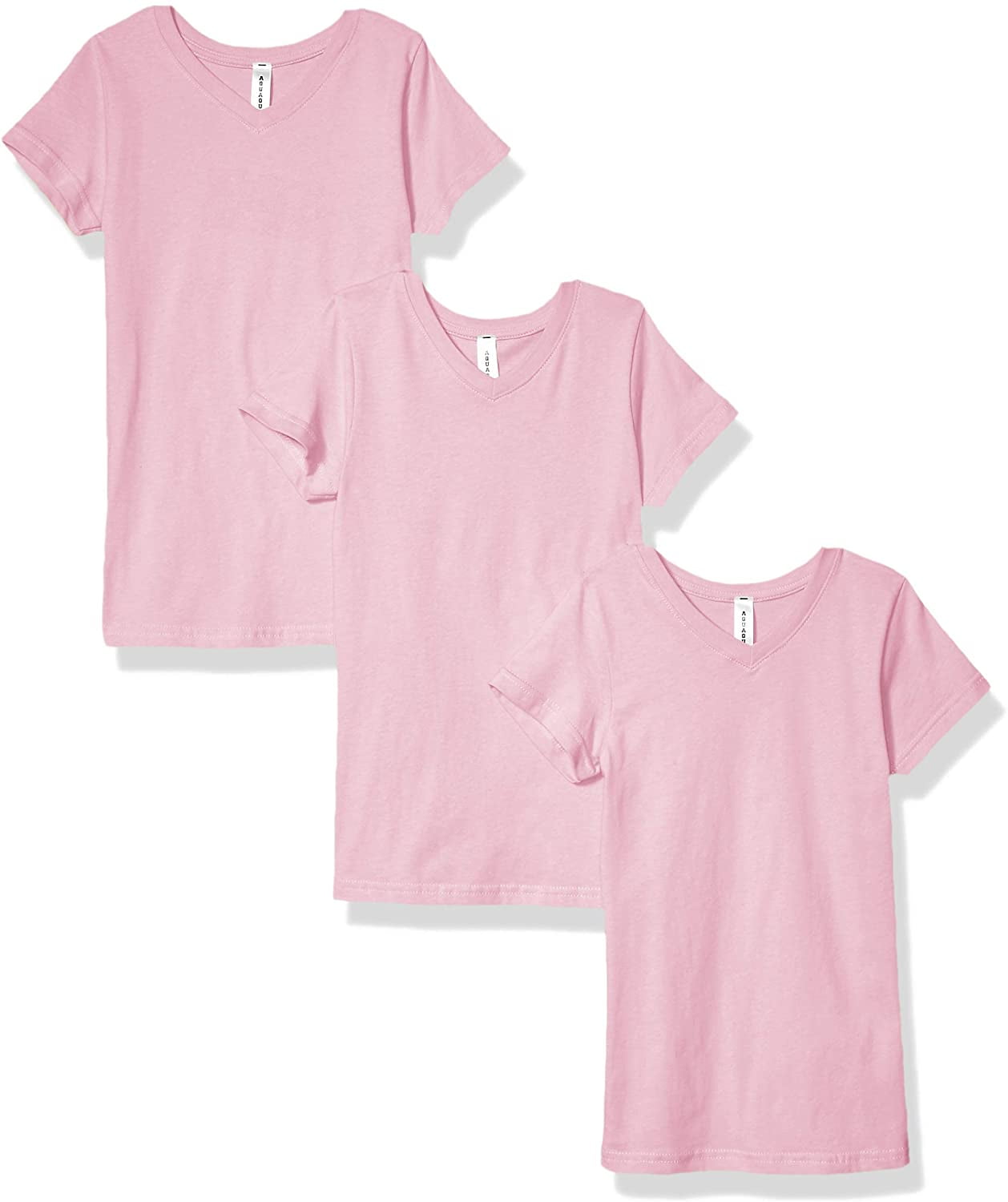 Aquaguard Girls' V-Neck Fine Jersey T-Shirt (3 Pack)