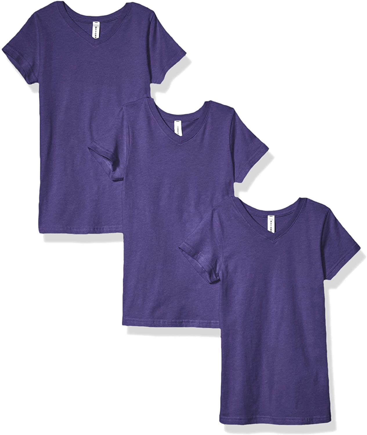 Aquaguard Girls' V-Neck Fine Jersey T-Shirt (3 Pack)