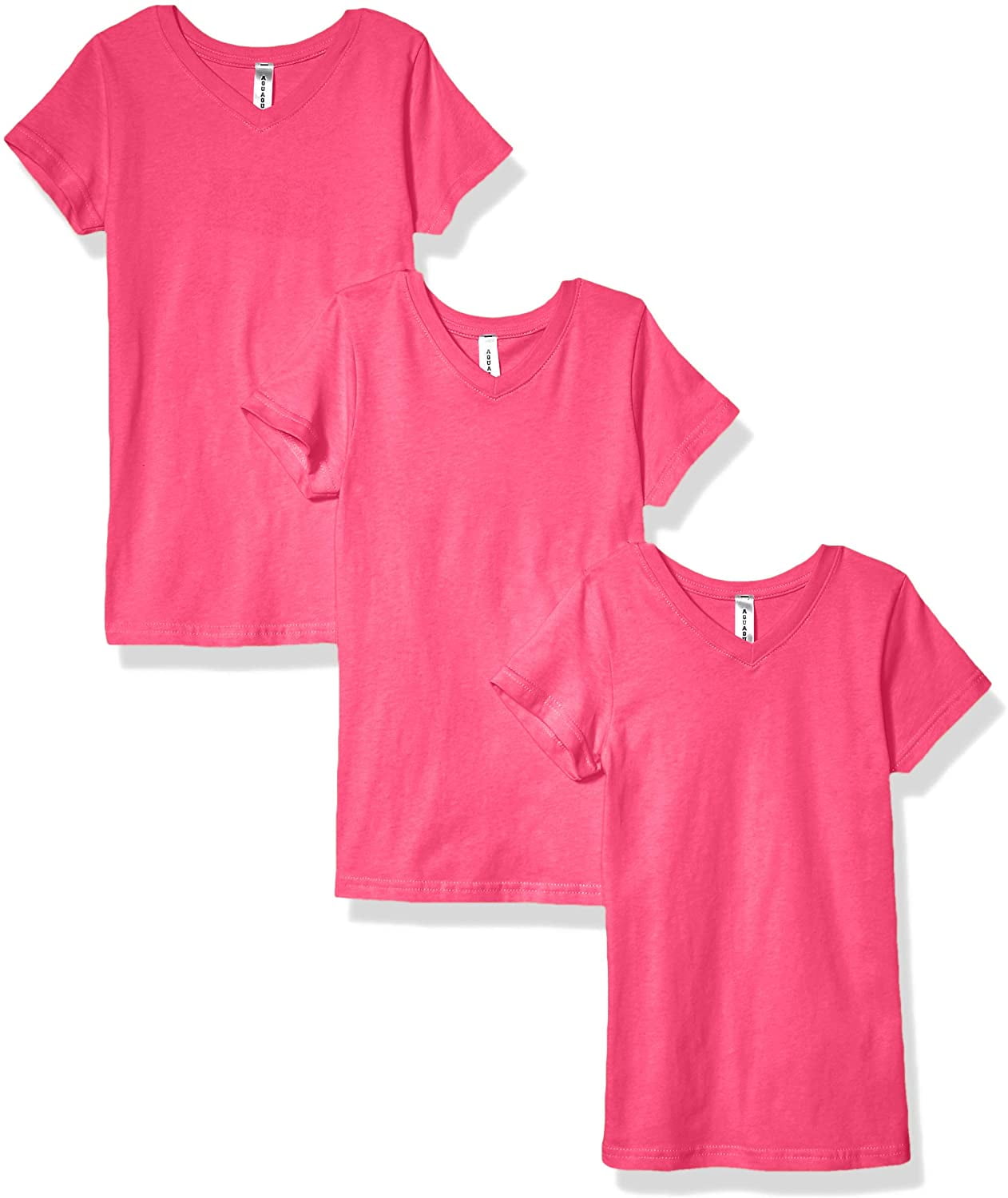 Aquaguard Girls' V-Neck Fine Jersey T-Shirt (3 Pack)