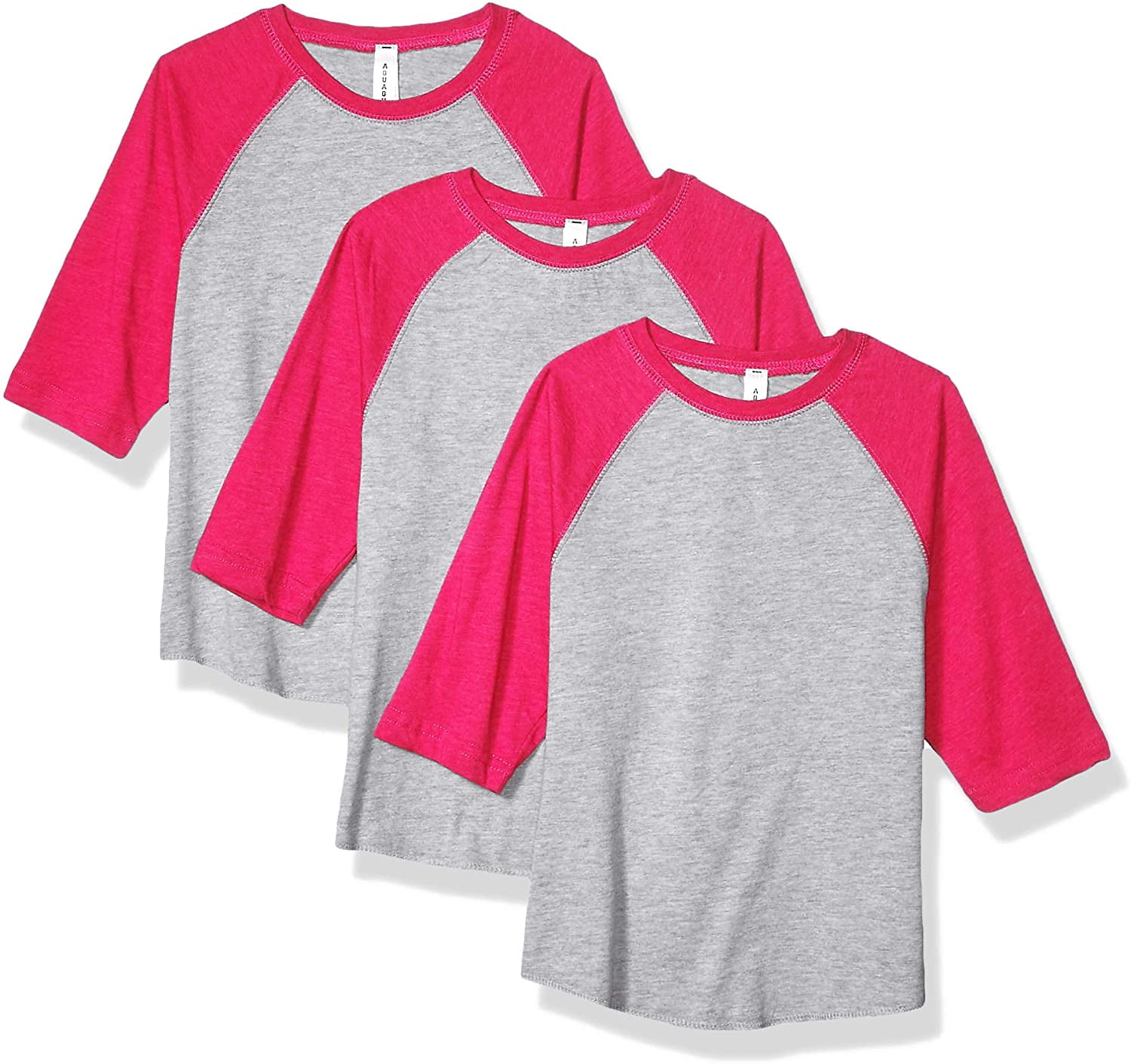 Aquaguard Girls' Vintage Baseball T-Shirt (3 Pack)