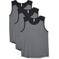thumbnail image 1 of Aquaguard Men's Men's Contrast Back Fine Jersey Tank Top - Ash/ Heather - S (3 Pack), 1 of 1