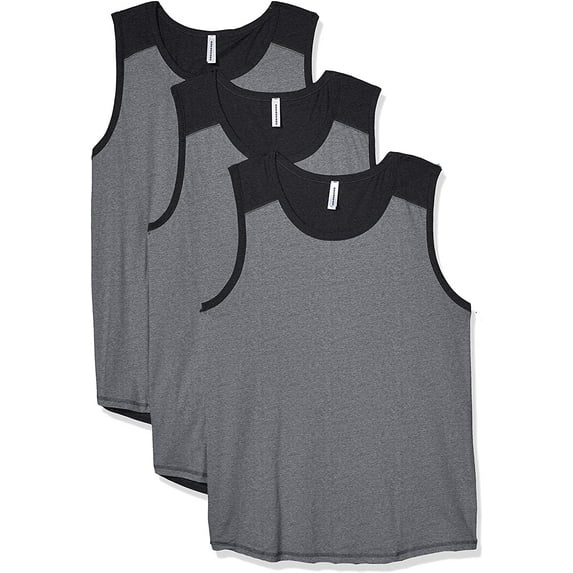 Aquaguard Men's Men's Contrast Back Fine Jersey Tank Top - Ash/ Heather - S (3 Pack)