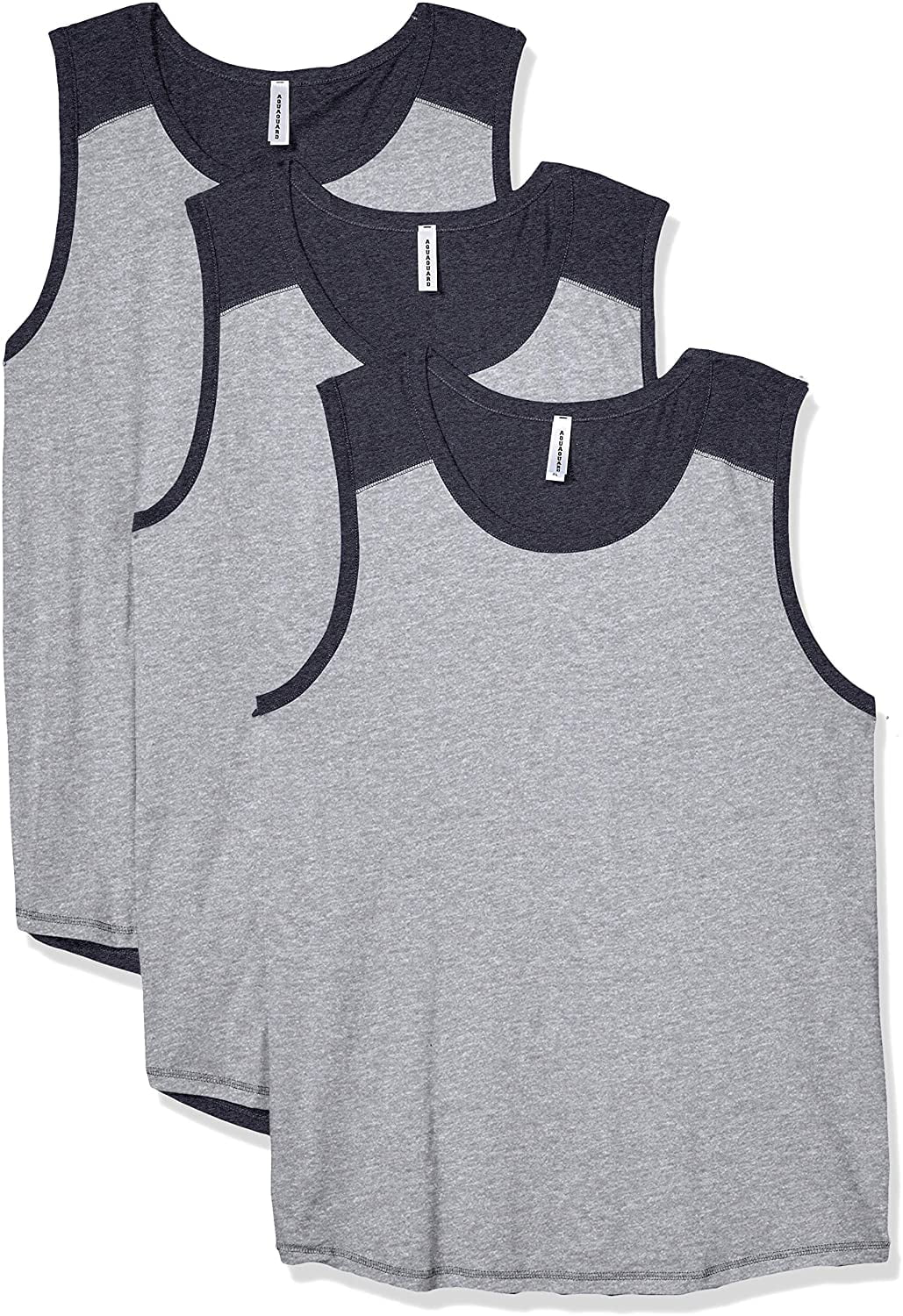 Aquaguard Men's Men's Contrast Back Fine Jersey Tank Top - Ash/ Heather - S (3 Pack)