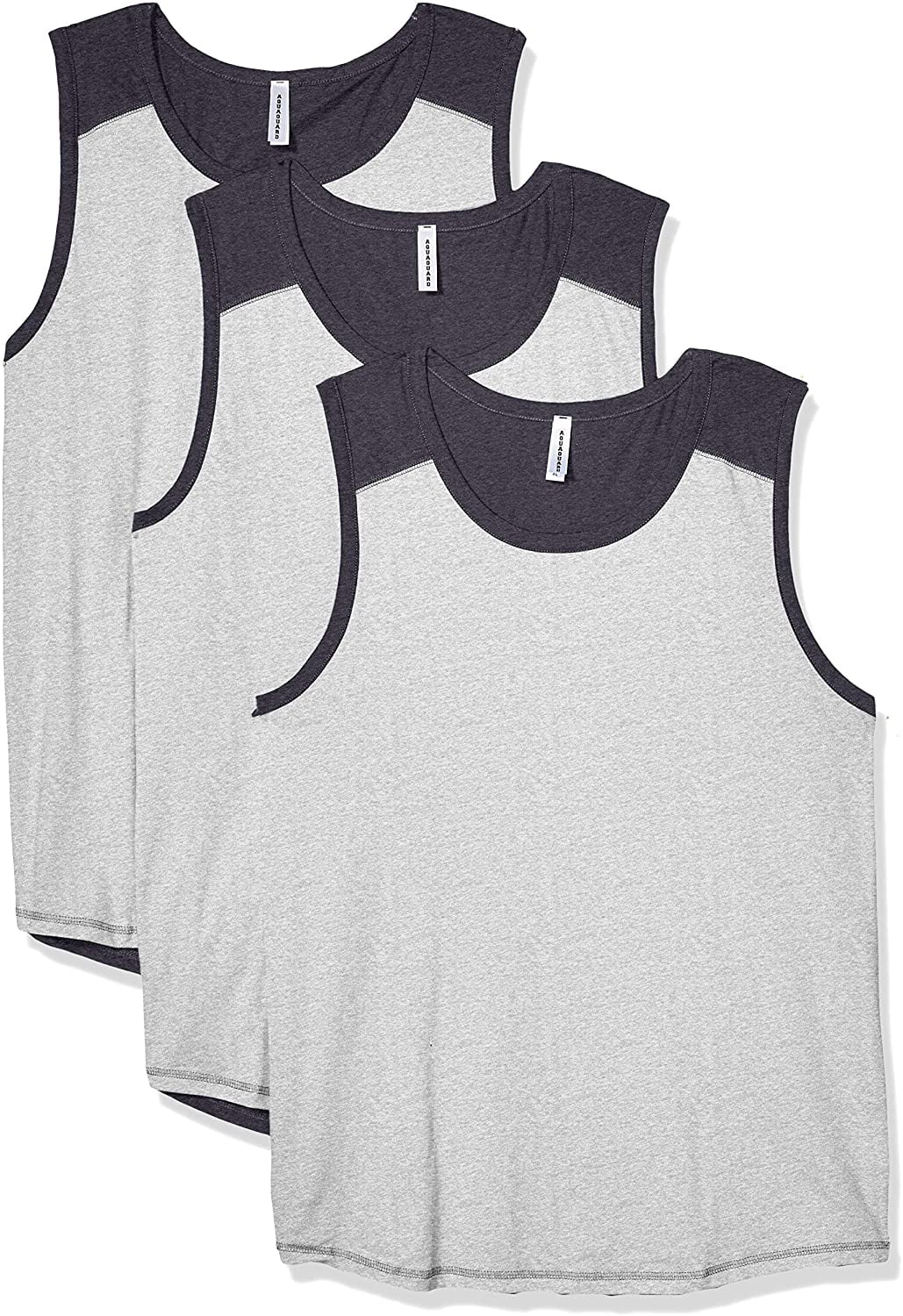 Aquaguard Men's Men's Contrast Back Fine Jersey Tank Top - Ash/ Heather - S (3 Pack)