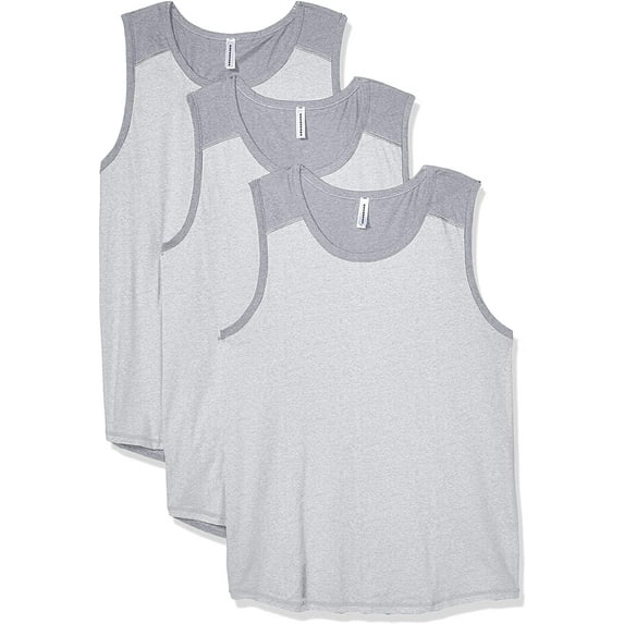 Aquaguard Men's Men's Contrast Back Fine Jersey Tank Top - Ash/ Heather - S (3 Pack)