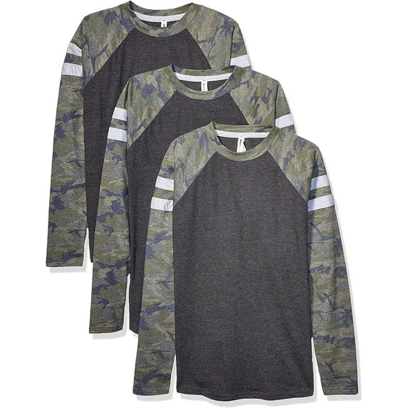 Aquaguard Men's Men's Gameday Mash-Up LonG-Sleeve Fine Jersey T-Shirt (3 Pack)