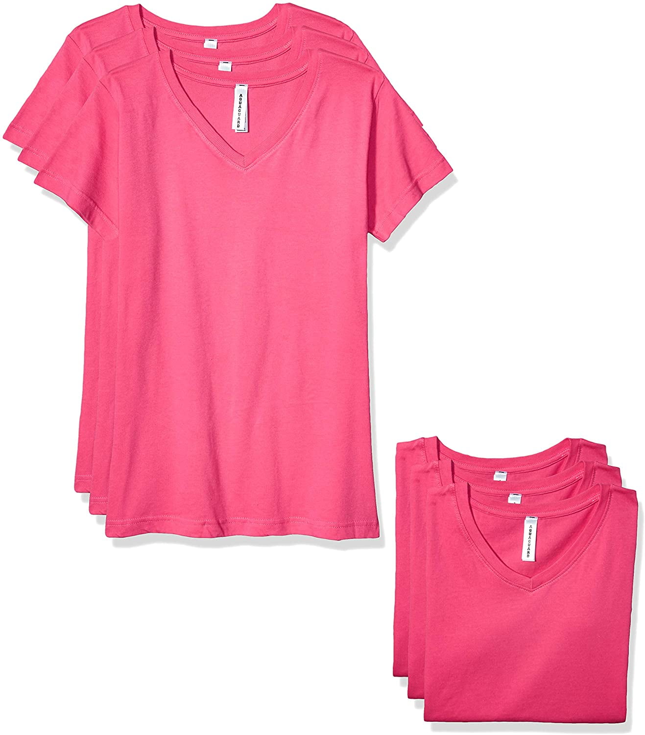 Aquaguard Women's Combed Ringspun V-Neck T-Shirt (3 Pack)