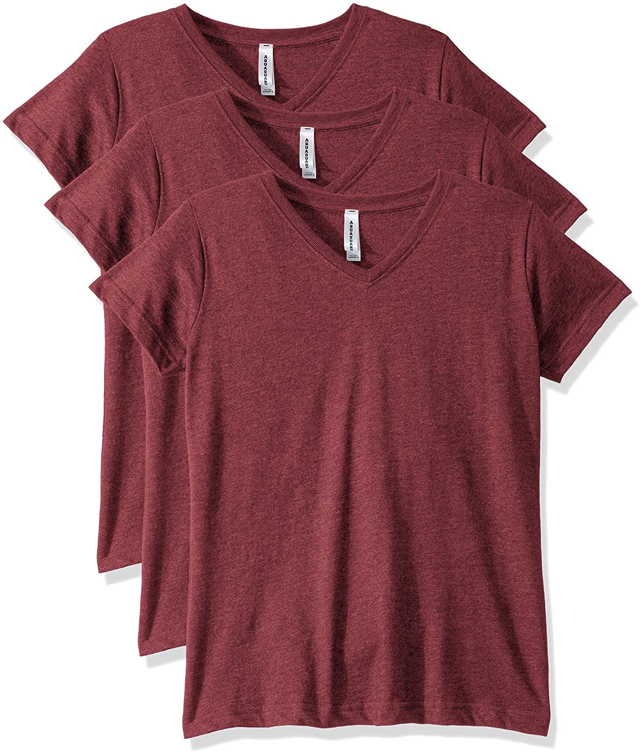 Aquaguard Women's Combed Ringspun V-Neck T-Shirt (3 Pack)