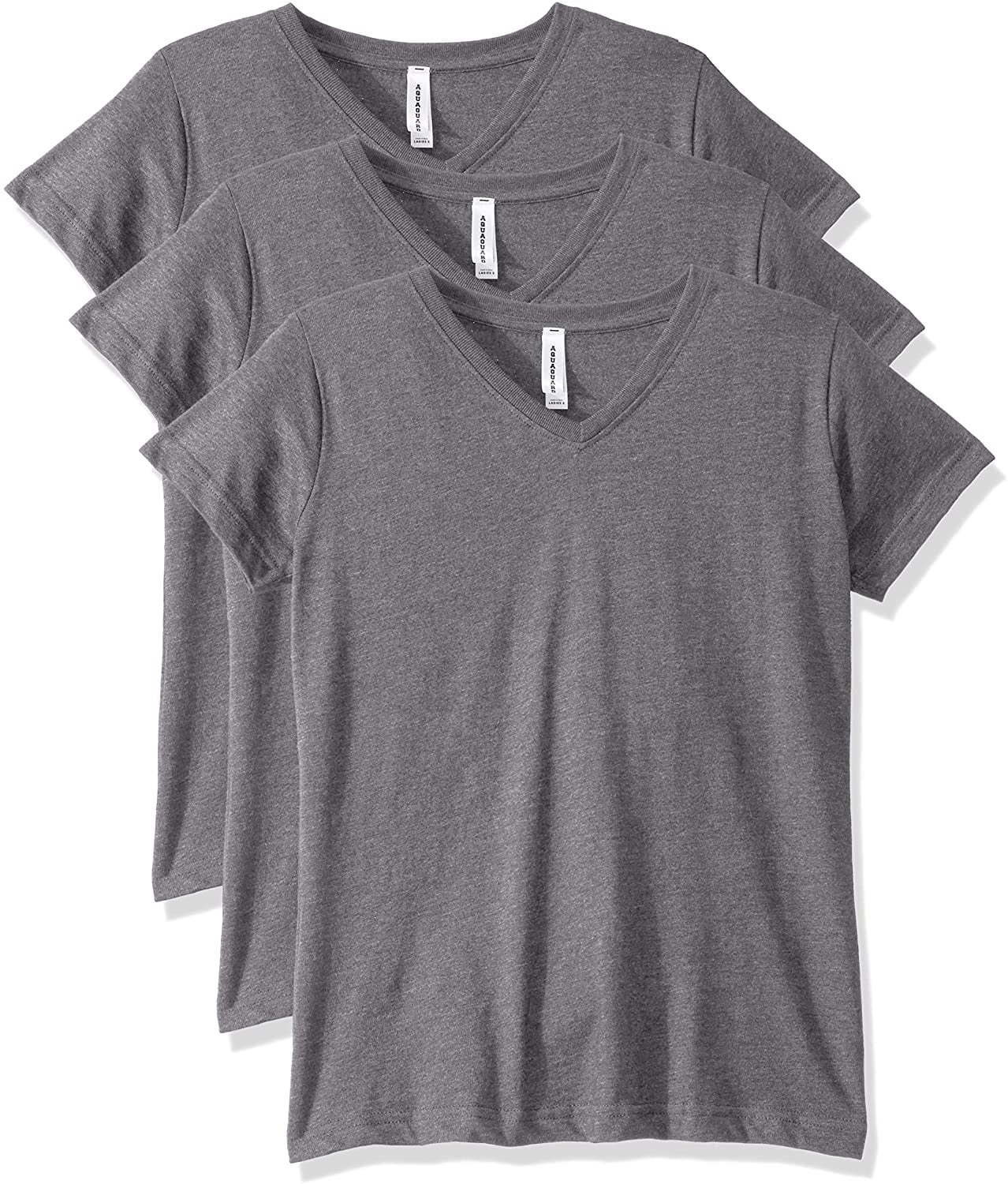 Aquaguard Women's Combed Ringspun V-Neck T-Shirt (3 Pack)