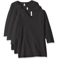 thumbnail image 1 of Aquaguard Women's Combed Ringspun V-neck 3/4-sleeve T-shirt - 3 Pack, 1 of 1