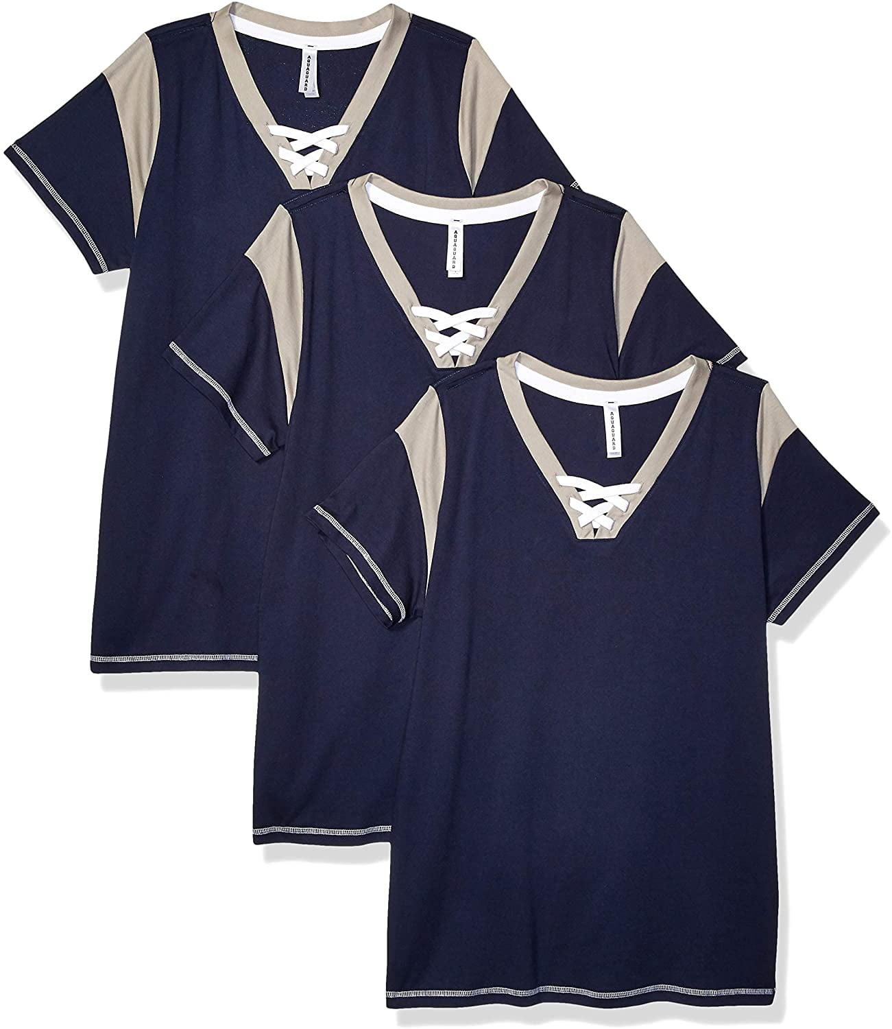 Aquaguard Women's Curvy Lace Up T-Shirt (3 Pack)