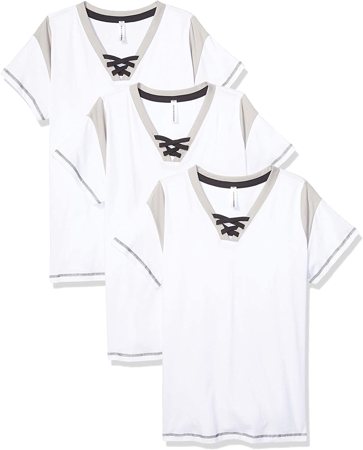 Aquaguard Women's Curvy Lace Up T-Shirt (3 Pack)