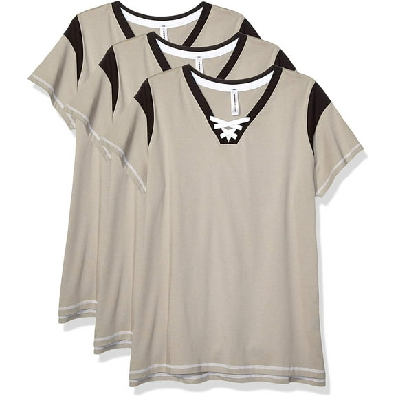 Aquaguard Women's Curvy Lace Up T-Shirt (3 Pack)