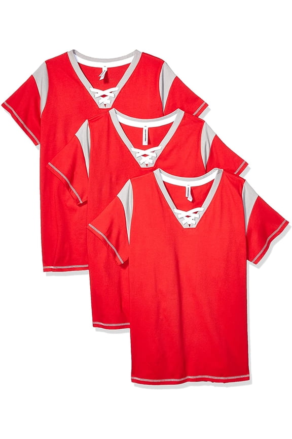 Women's Curvy Lace Up T-Shirt (3 Pack)