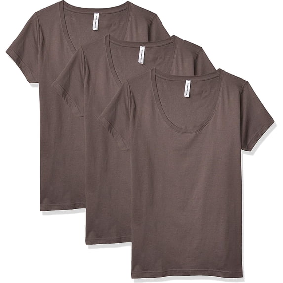 Aquaguard Women's Fine Jersey Deep Scoop Neck Longer Length T-Shirt (3 Pack)