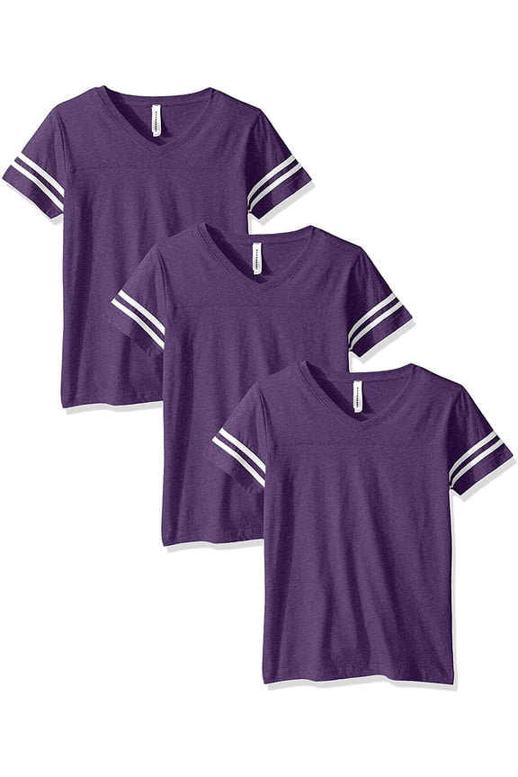 Women's Fine Jersey Football Tee (3 Pack)