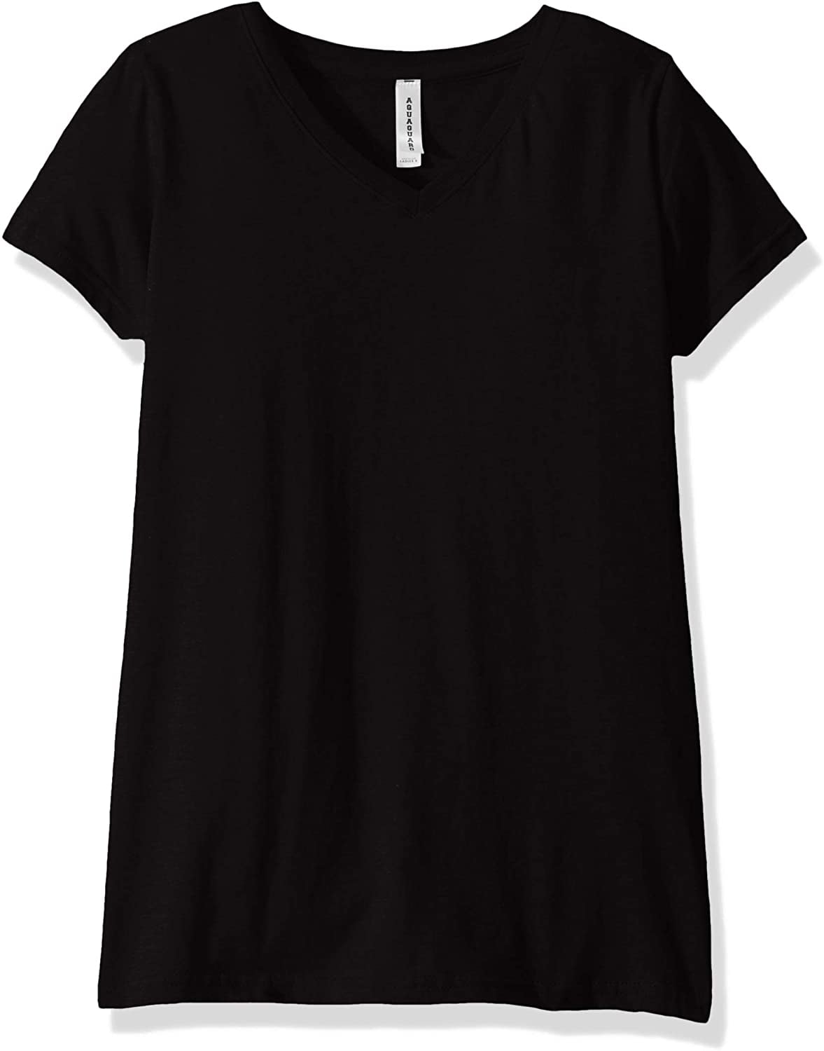 Aquaguard Women's Fine Jersey V-Neck Longer Length Short Sleeve T-Shirt (3 Pack)
