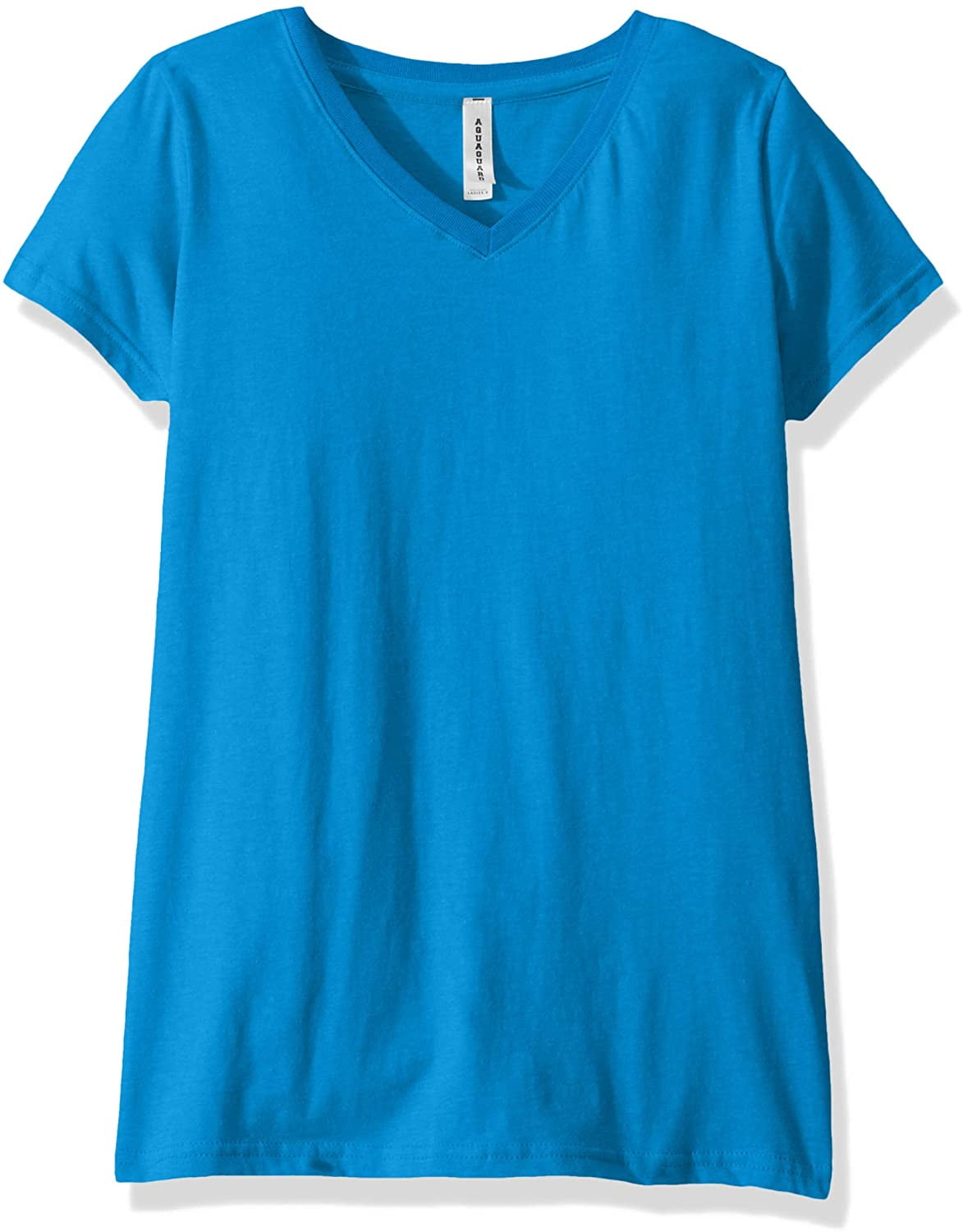Aquaguard Women's Fine Jersey V-Neck Longer Length Short Sleeve T-Shirt ...