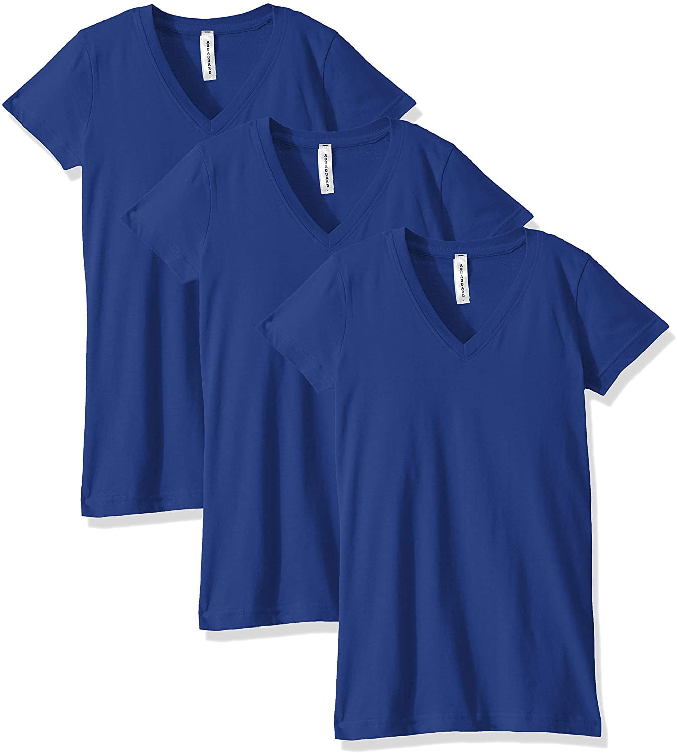 Aquaguard Women's Fine Jersey Vneck Longer Length Tshirt 3 Pack