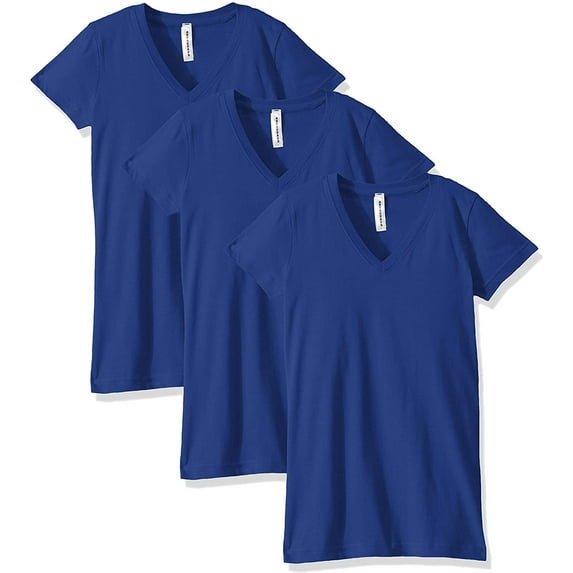 Aquaguard Women's Fine Jersey V-neck Longer Length T-shirt - 3 Pack