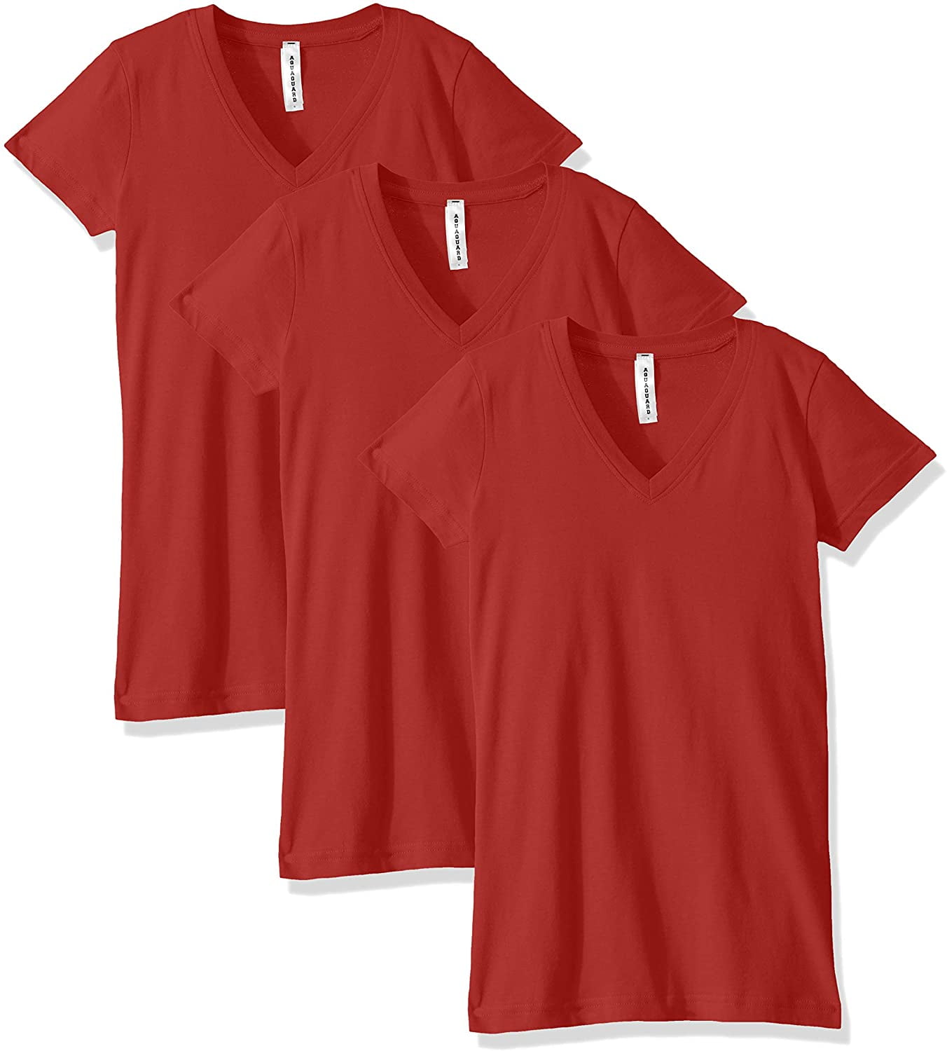 Aquaguard Women's Fine Jersey V-neck Longer Length T-shirt - 3 Pack