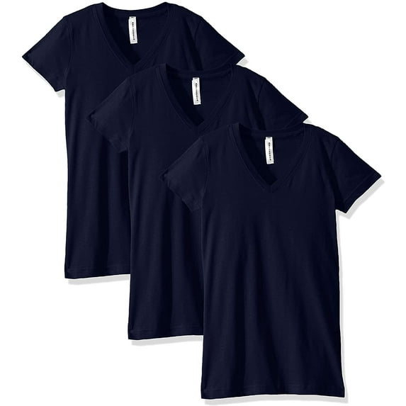 Aquaguard Women's Fine Jersey V-neck Longer Length T-shirt - 3 Pack