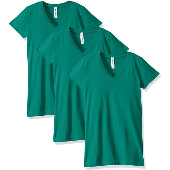 Aquaguard Women's Fine Jersey V-neck Longer Length T-shirt - 3 Pack