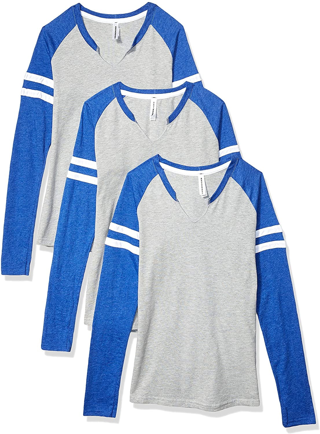 Aquaguard Women's Gameday MasH-Up LonG-Sleeve Fine Jersey T-Shirt (3 Pack)